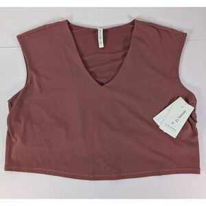 Athleta Top Women's Plus 3X Rose Vita Free Cropped Court Tee T-Shirt New w/Tags